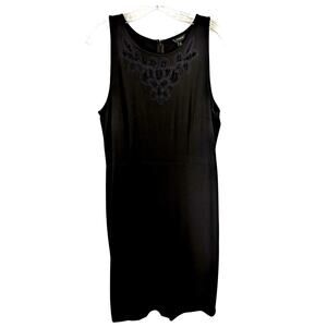 Ann Taylor black dress sz 12 Ponte knit sheath Bust38"W 34"CB40"Sleeveless